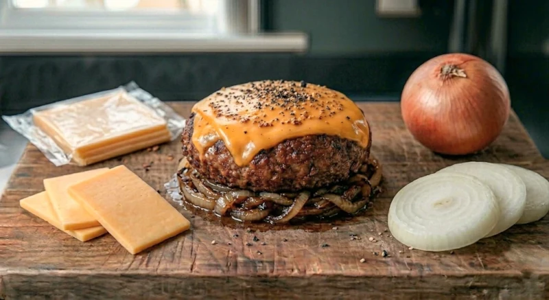 Grilled Onion Cheeseburger